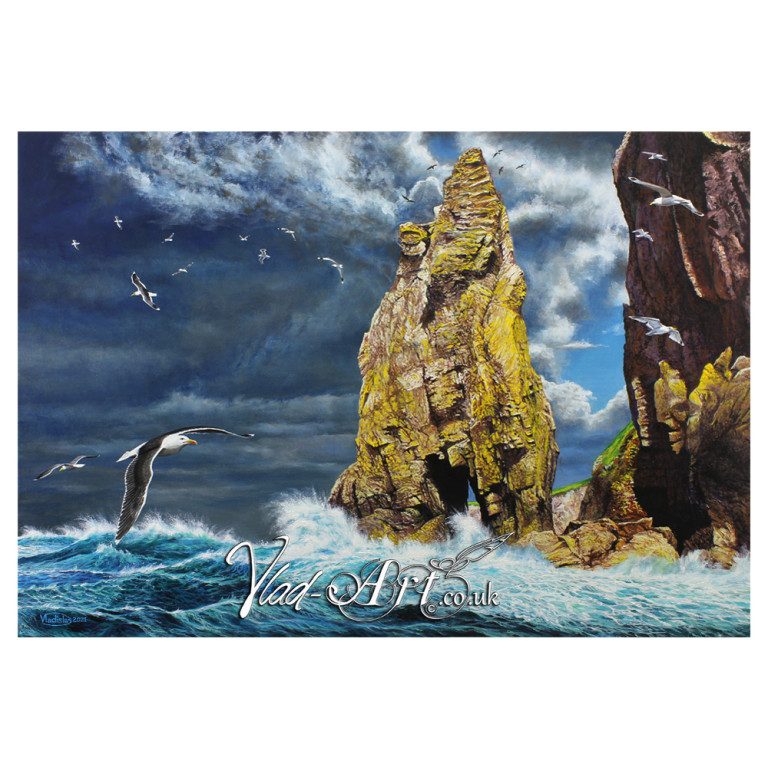 Heavy sea at Needle Rock, Fishguard