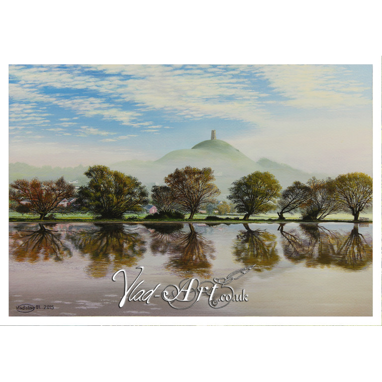 Glastonbury Tor in morning mist