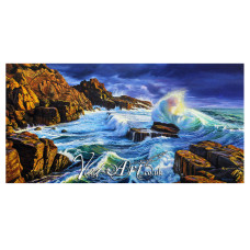 Stormy waves on rocks