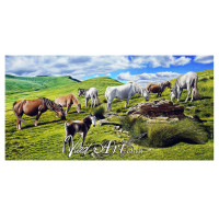 Wild ponies at Pen y Fan Horseshoe oil painting Wild ponies at Pen y Fan Horseshoe oil painting
